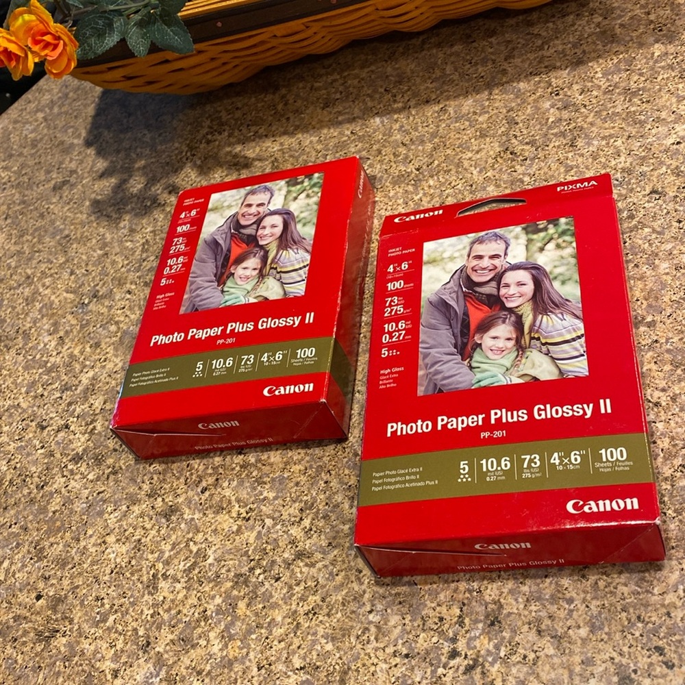 NIP 2 Canon Photo Paper Plus Glossy II PP-201 4”x6” 100 Sheets Per Package PIXMA